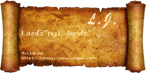 Lazányi Jenő névjegykártya